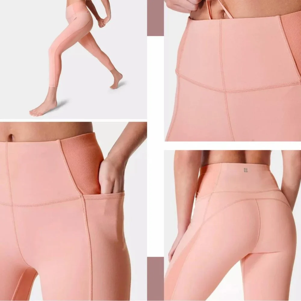 Sweaty Betty‎ [ XL 12 ] Super Soft Flow Yoga 7/8 Leggings in Bloom Pink